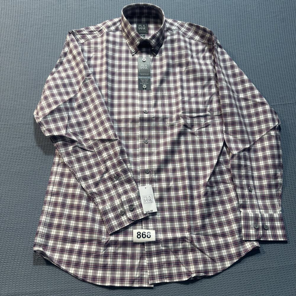 JOS. A. BANK Traveler Natural Stretch Button Shirt Men's Sz S Blue Brand New